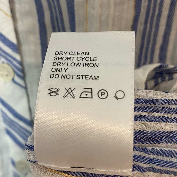 Etcetera White Blue/Metallic Striped Blouse - Picture 10 of 10